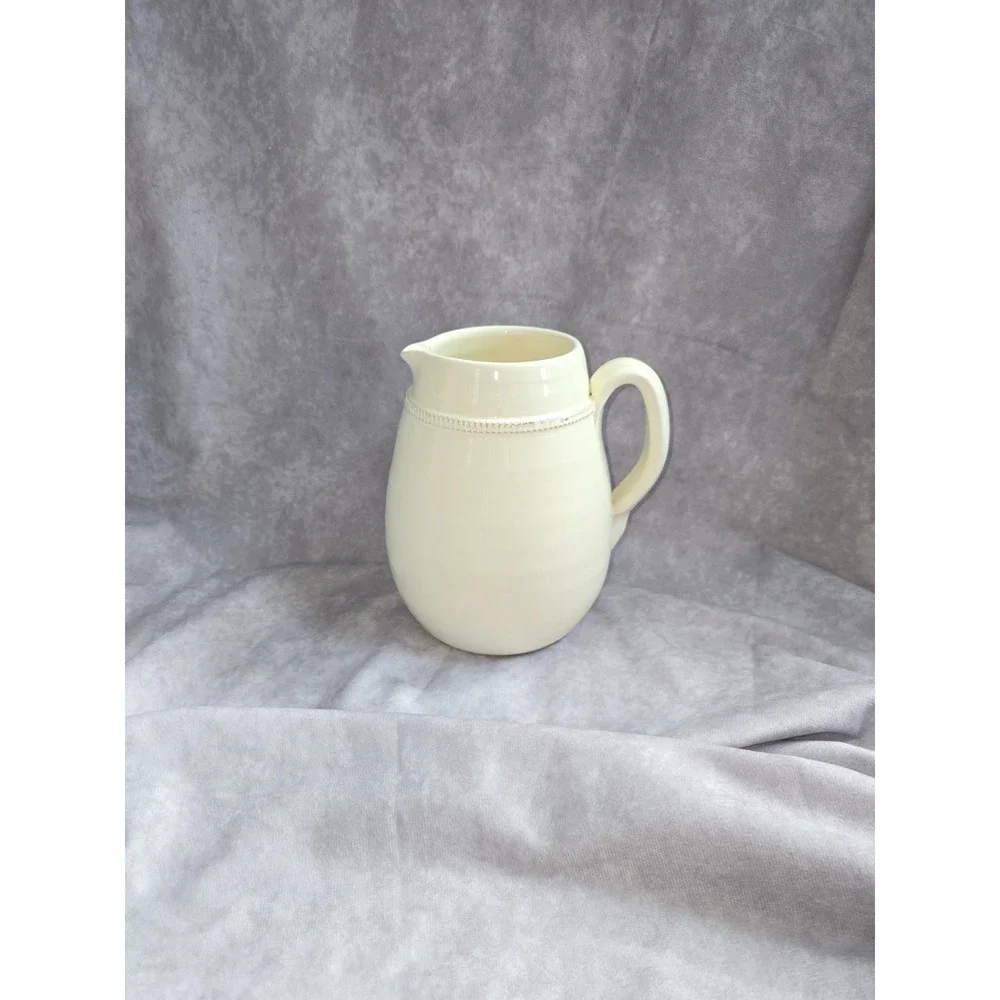 Pier 1 Stoneware Cream DecorativPitcher Off White Ivory Farmhouse Cottage Style